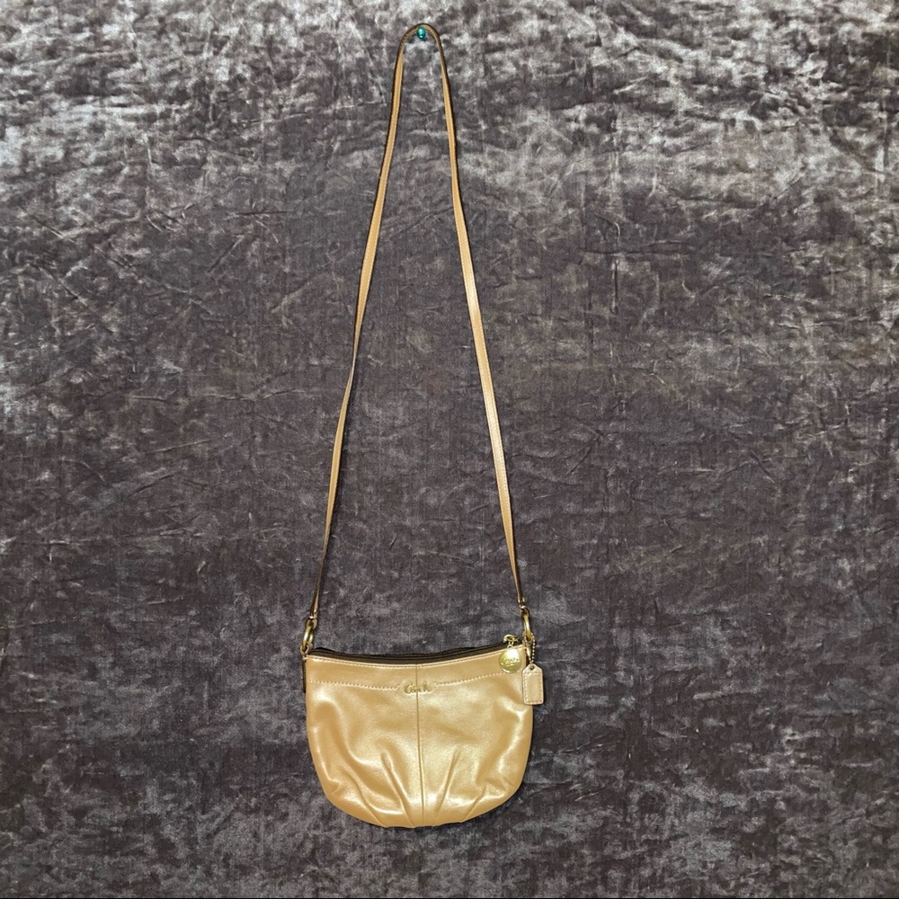 Coach Gold Crossbody With Lavender Lining